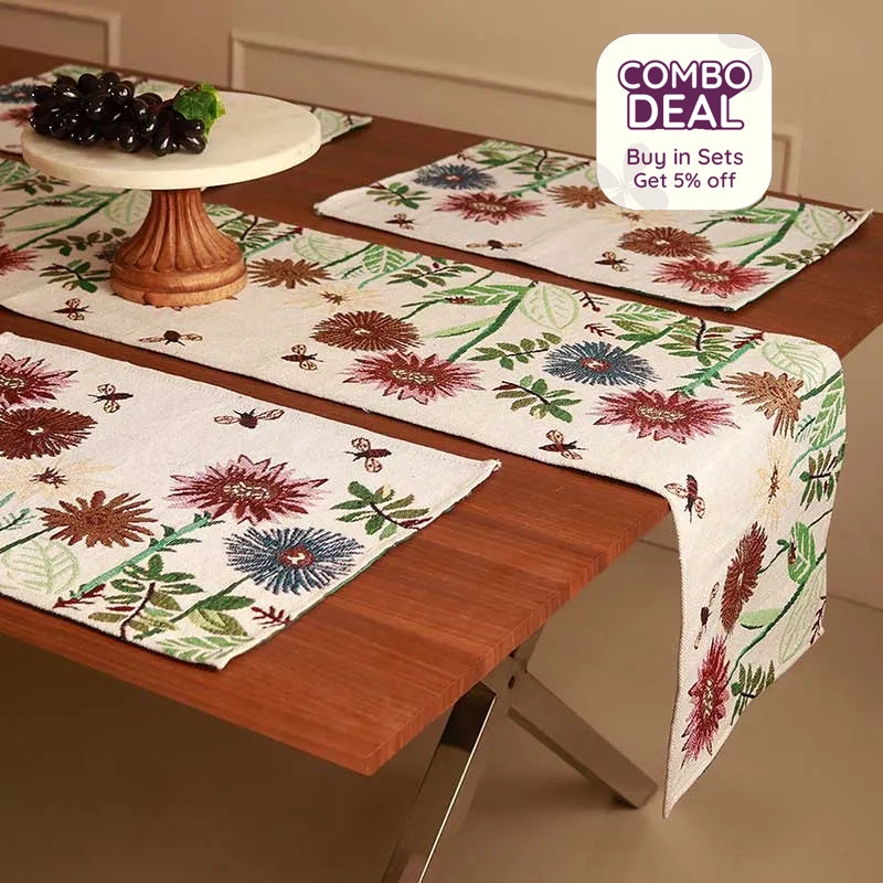 Aurora Blossom Table Runner & Placemats Set