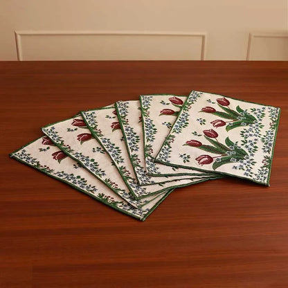 c Floral Jacquard Table Runner & Placemat | Set Of 7 Default Title