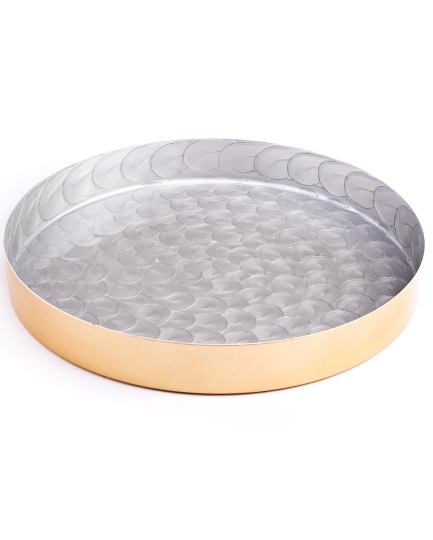 Round Shell Metal Tray Grey