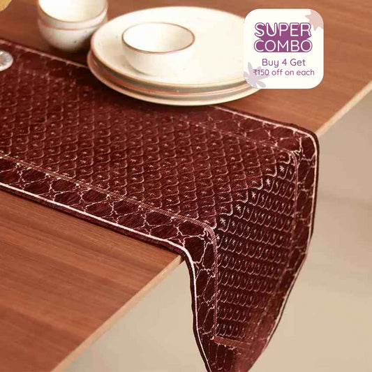 Midnight Elegance Polyester Table Runner | 13X72 inch