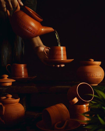 Terracotta Nawabi Tea Cup Set | Pack Of 15
