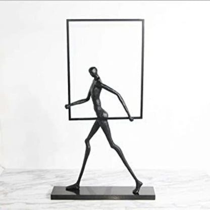 Sophisticated Square Man Sculpture | 12 x 4 x 18 inches