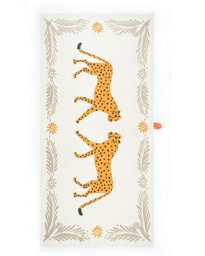 Cheetah Charm Bamboo Bath Light Weighted Towel | 27 x 55 inches