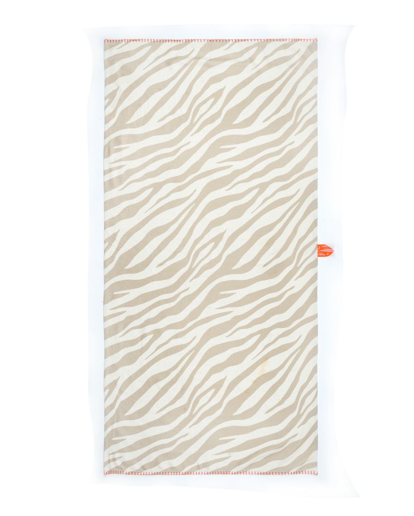 Taupe Tiger Bamboo Bath Light Weighted Towel | 27 x 55 inches
