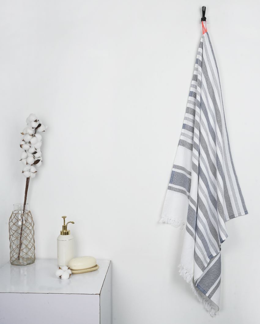 Cambric Multi Stripe Cotton Bath Towel | 59 x 30 inches