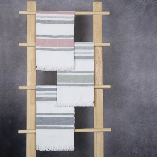 Cambric Multi-Stripe Bath Towels | Set of 3 Default Title