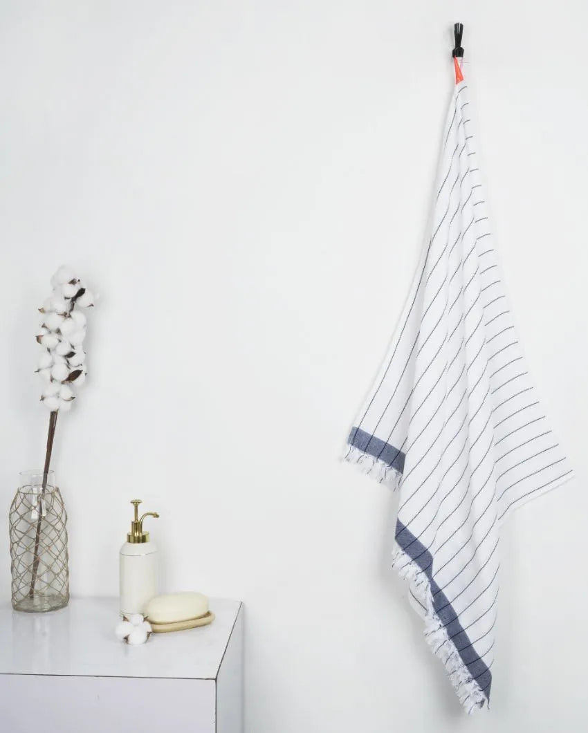 Cambric Pin-Stripe Cotton Bath Towel | 30 x 59 inches