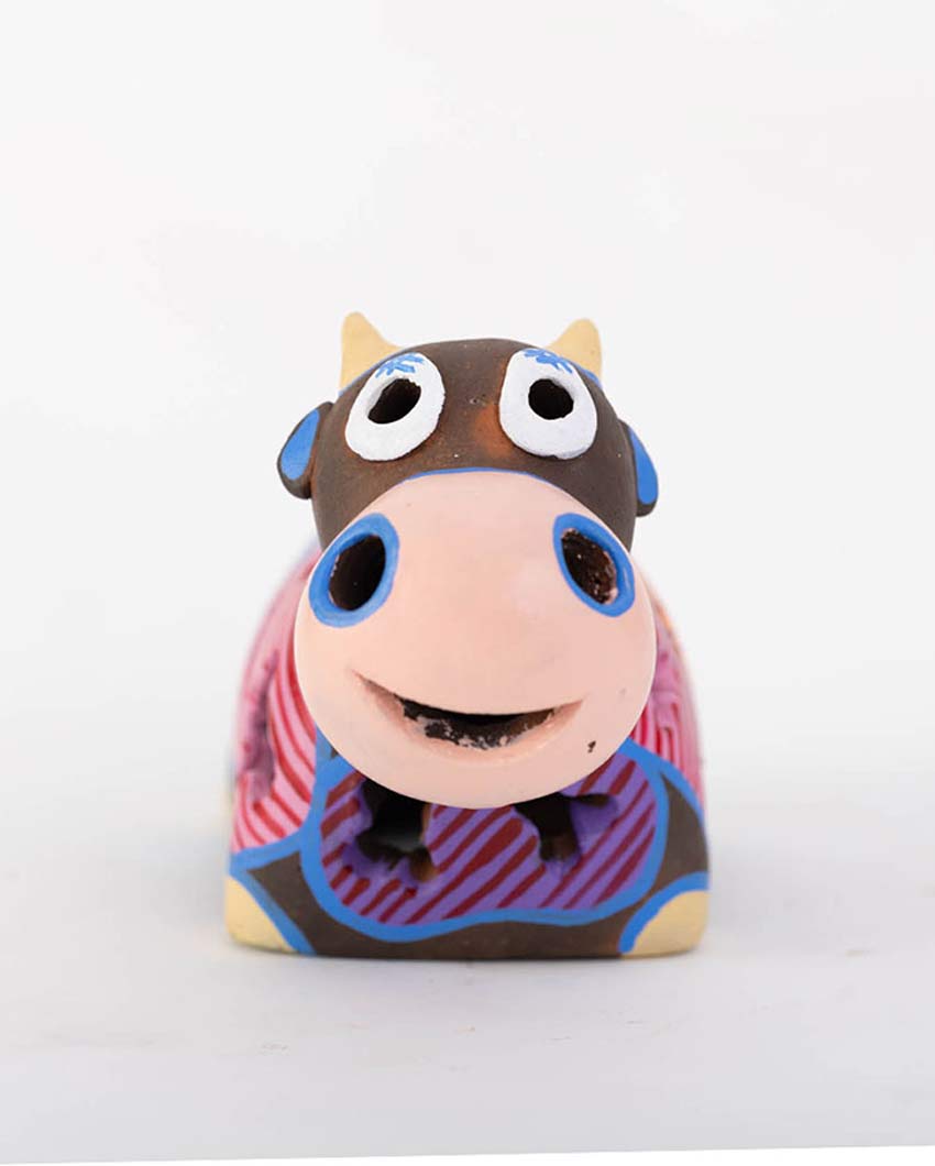 Elegant Design Terracotta Cow Tealight Cover | 8 x 4 x 5 inches