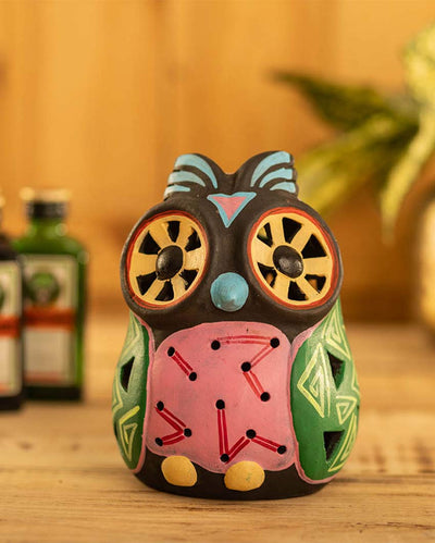 Beautiful Design Terracotta Owl Tealight Cover | 6 x 5 x 6 inches