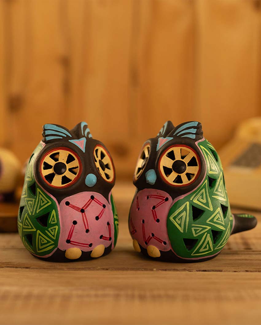 Beautiful Design Terracotta Owl Tealight Cover | 6 x 5 x 6 inches