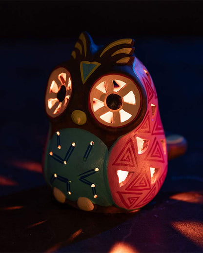 Beautiful Design Terracotta Owl Tealight Cover | 6 x 5 x 6 inches