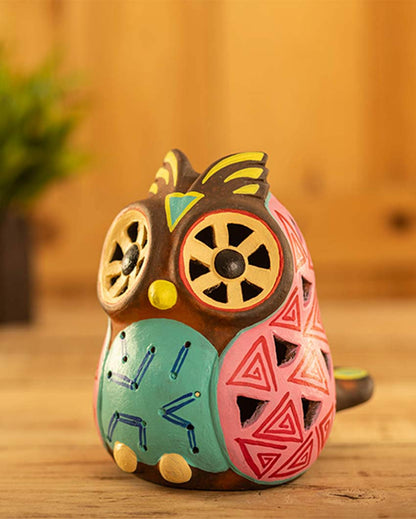 Beautiful Design Terracotta Owl Tealight Cover | 6 x 5 x 6 inches