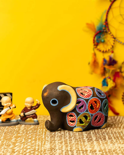 Elegant Design Terracotta Elephant Tealight Cover | 8 x 5 x 5 inches