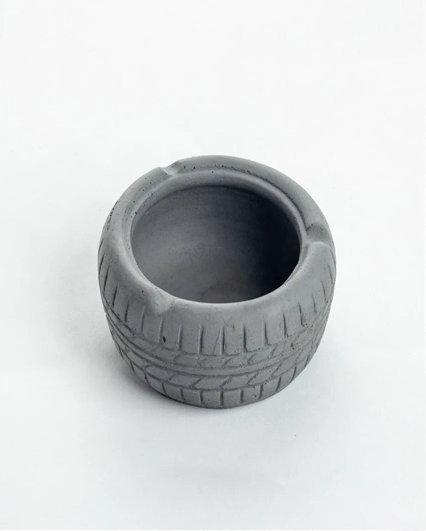 Compact Modern Shape Tyrasht Concrete Ashtray | 4 x 4 x 2 inches