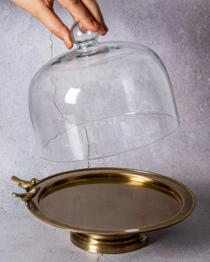 Birdie Cake Stand with Glass Cloche | 9 x 9 inches