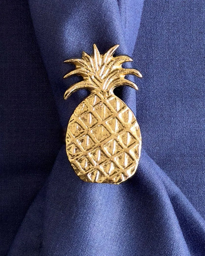 Pineapple Golden Napkin Rings | Set of 4