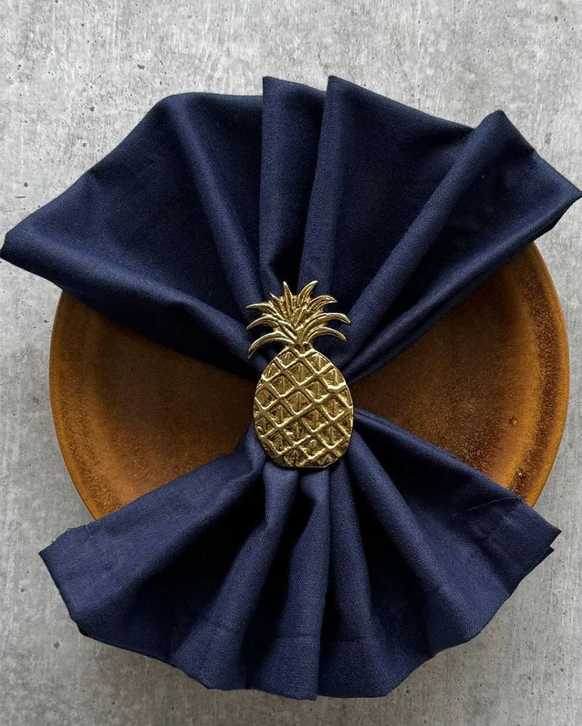 Pineapple Golden Napkin Rings | Set of 4