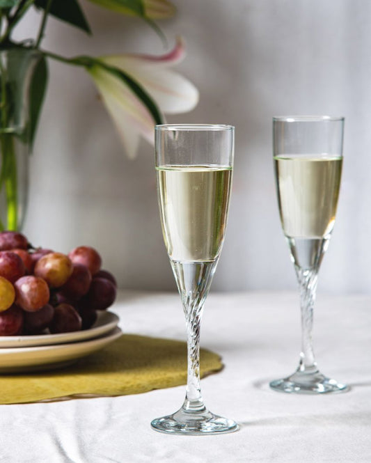 Twisted Stem Wine & Champagne Glasses | Set of 4