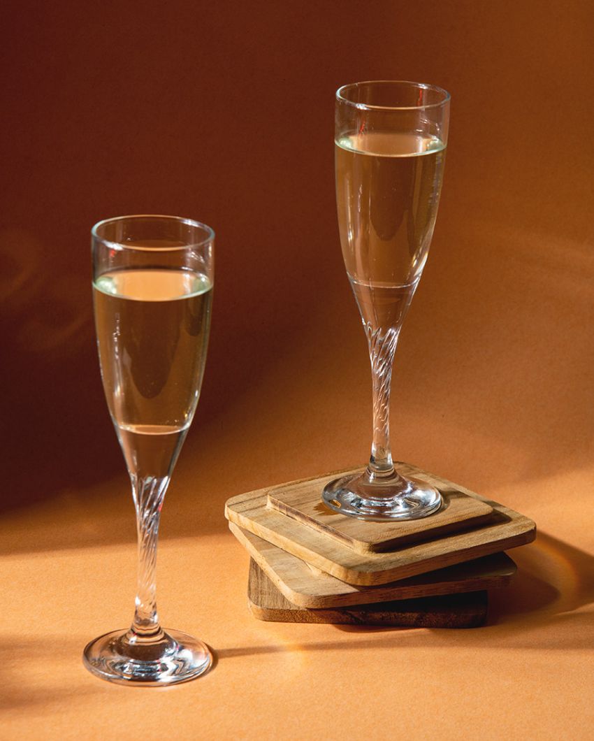 Twisted Stem Wine & Champagne Glasses | Set of 4