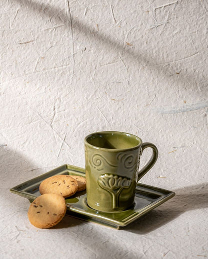 Breeze Stoneware Tea Set Olive Green