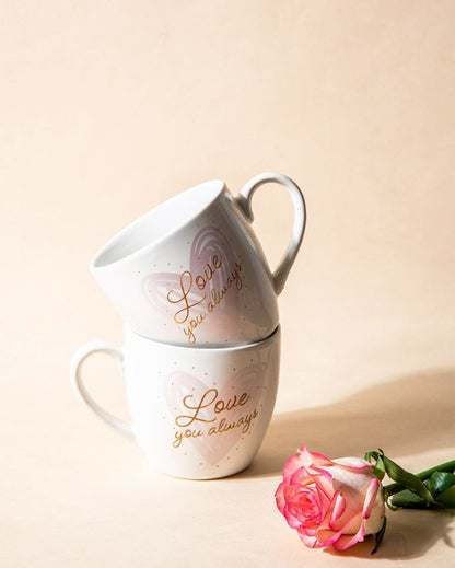 Love You Always Stoneware Mugs | Set Of 2