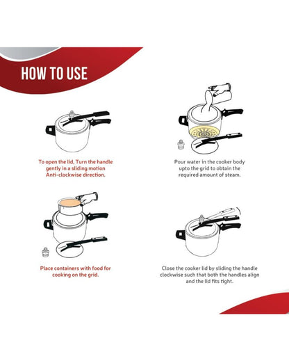 Durable & Scratch-Resistant Aluminum Outer Lid Handi Pressure Cooker