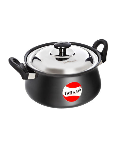 Induction Base Non Stick Cooking Pot Handi with Stainless Steel Lid