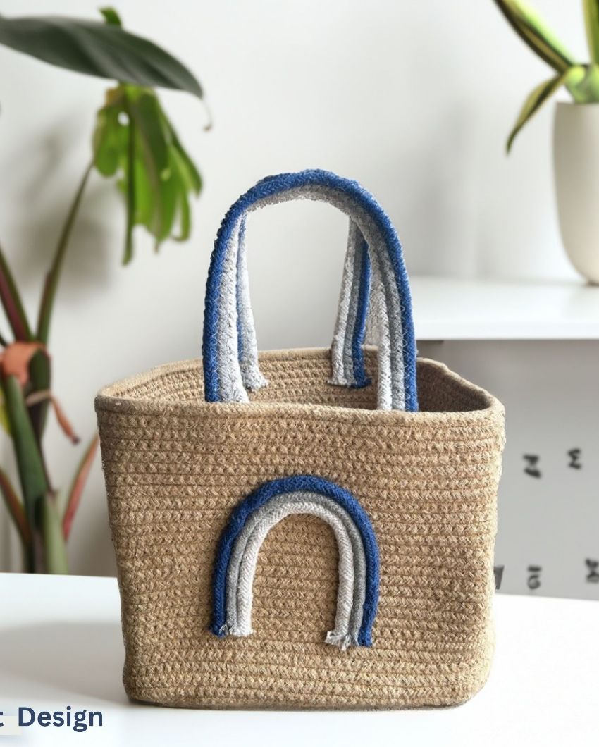 Jute Rainbow Handbag | 10 x 7 x 5 inches