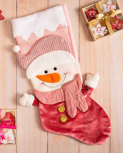 Classic Red & White Snowman Stocking | 20 x 8 inches