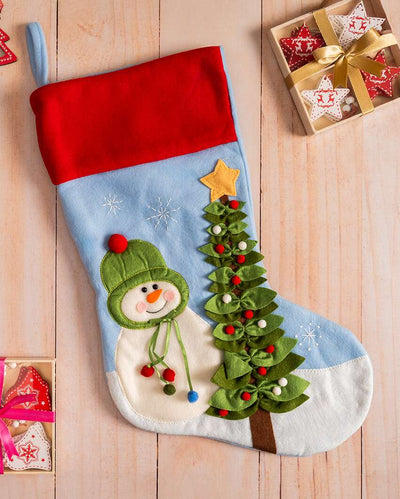 Chilly Snowman Christmas Stocking | 19 x 8 inches