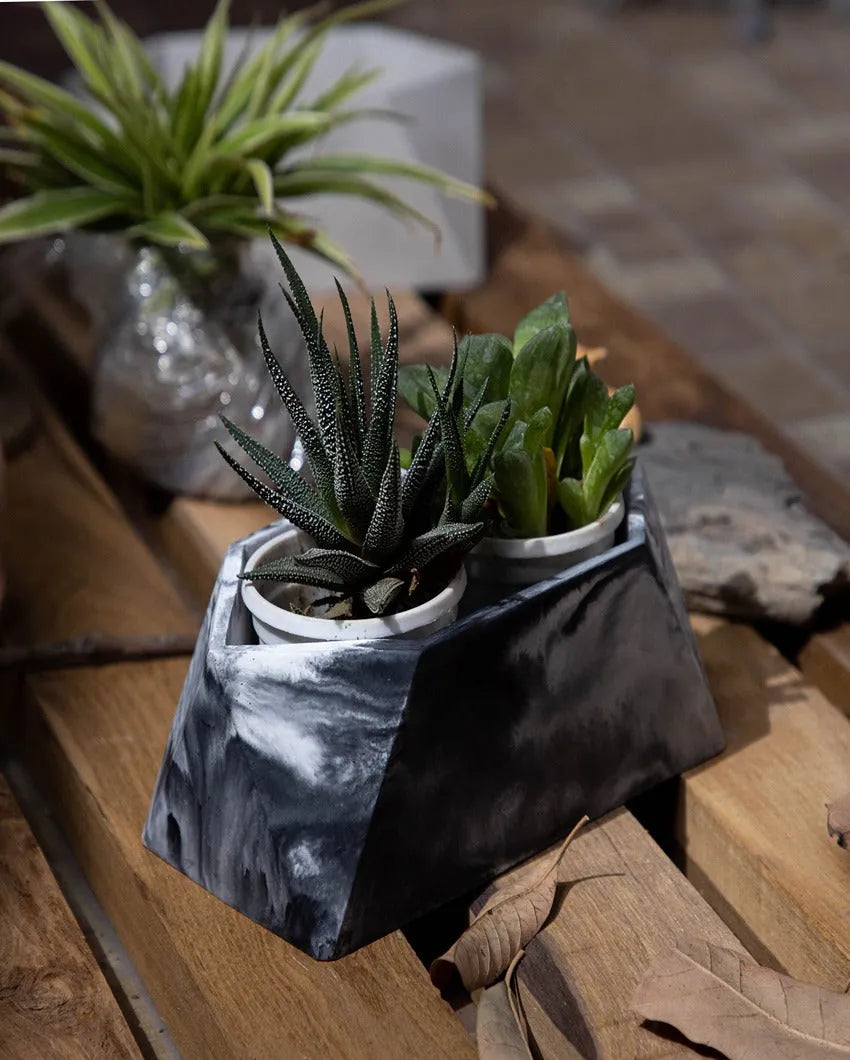 Distinctive Trapezoid Form Trapez Concrete Planter | 7 x 4 x 3 inches