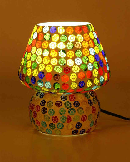 Edelweiss Glass Mosaic LED Compatible Table Lamp | 5 x 6 inches