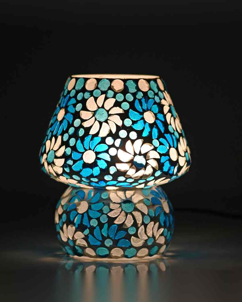 Hortensiana Glass Mosaic LED Compatible Table Lamp | 6 x 6 inches