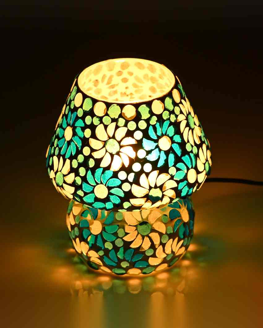 Hortensiana Glass Mosaic LED Compatible Table Lamp | 6 x 6 inches