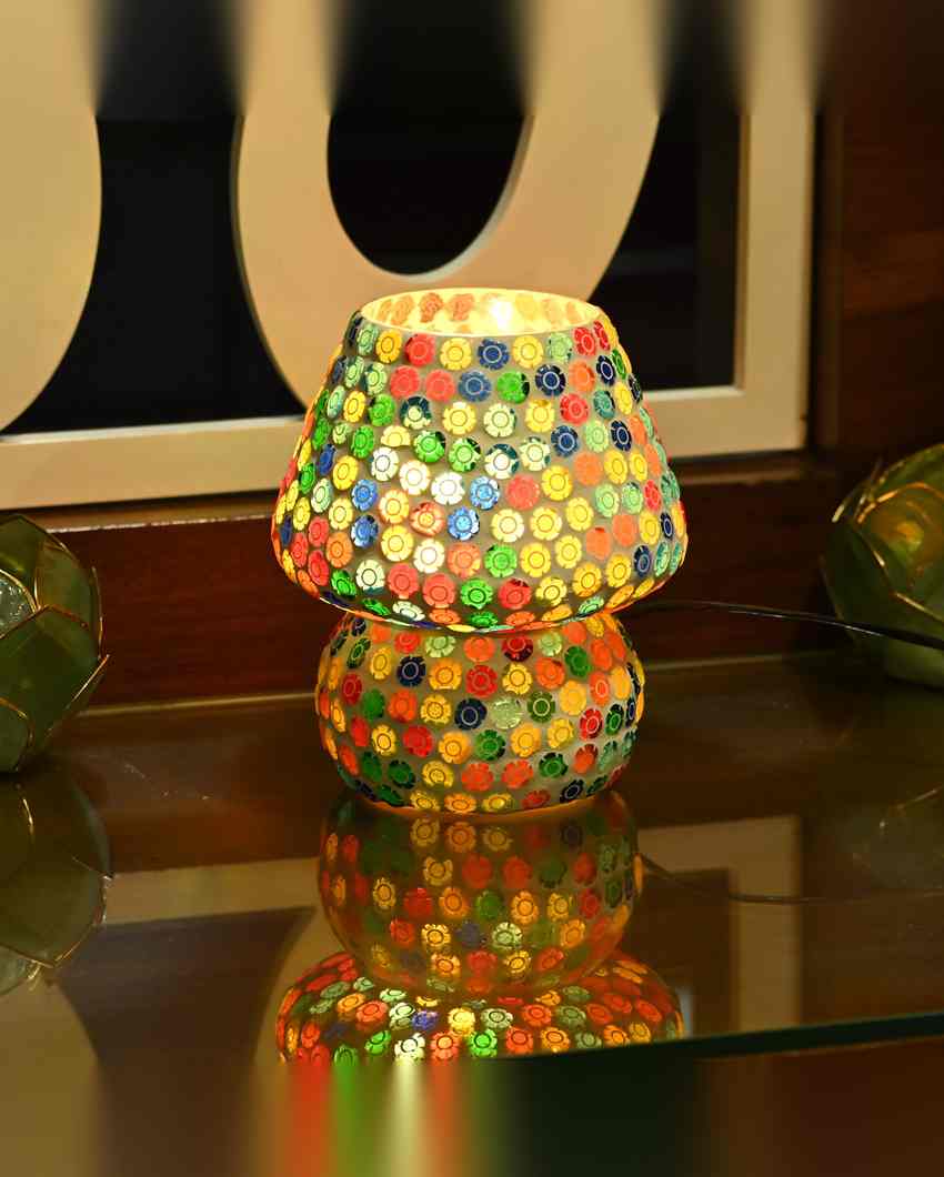 Aster Glass Mosaic LED Compatible Table Lamp | 6 x 6 inches