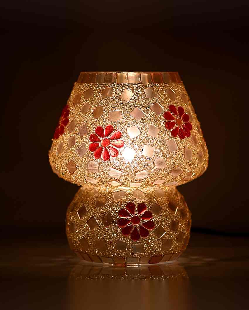 Zinniya Glass Mosaic LED Compatible Table Lamp | 6 x 6 inches