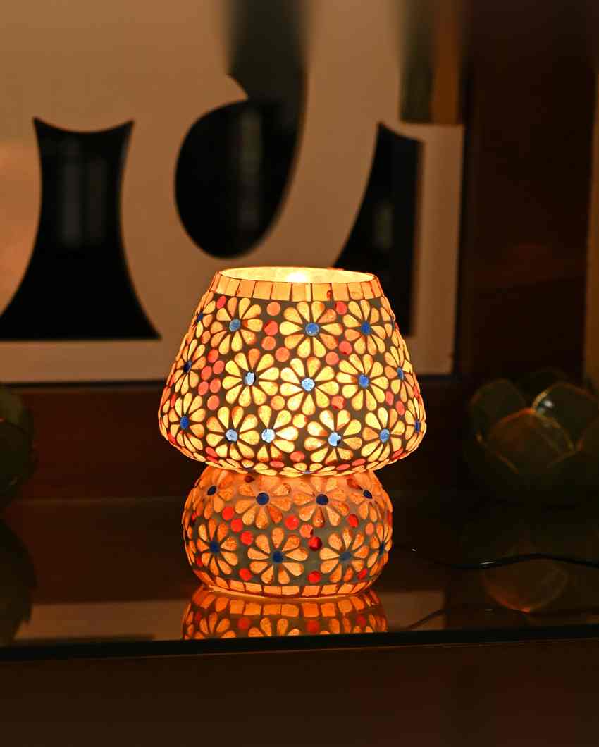 Lavandas Glass Mosaic LED Compatible Table Lamp | 6 x 6 inches