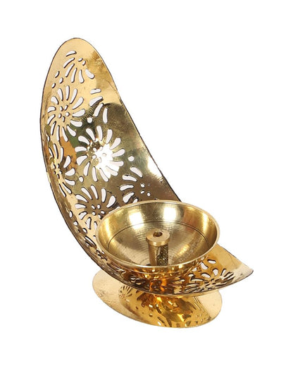 Moon Shape Brass Akhand Diya