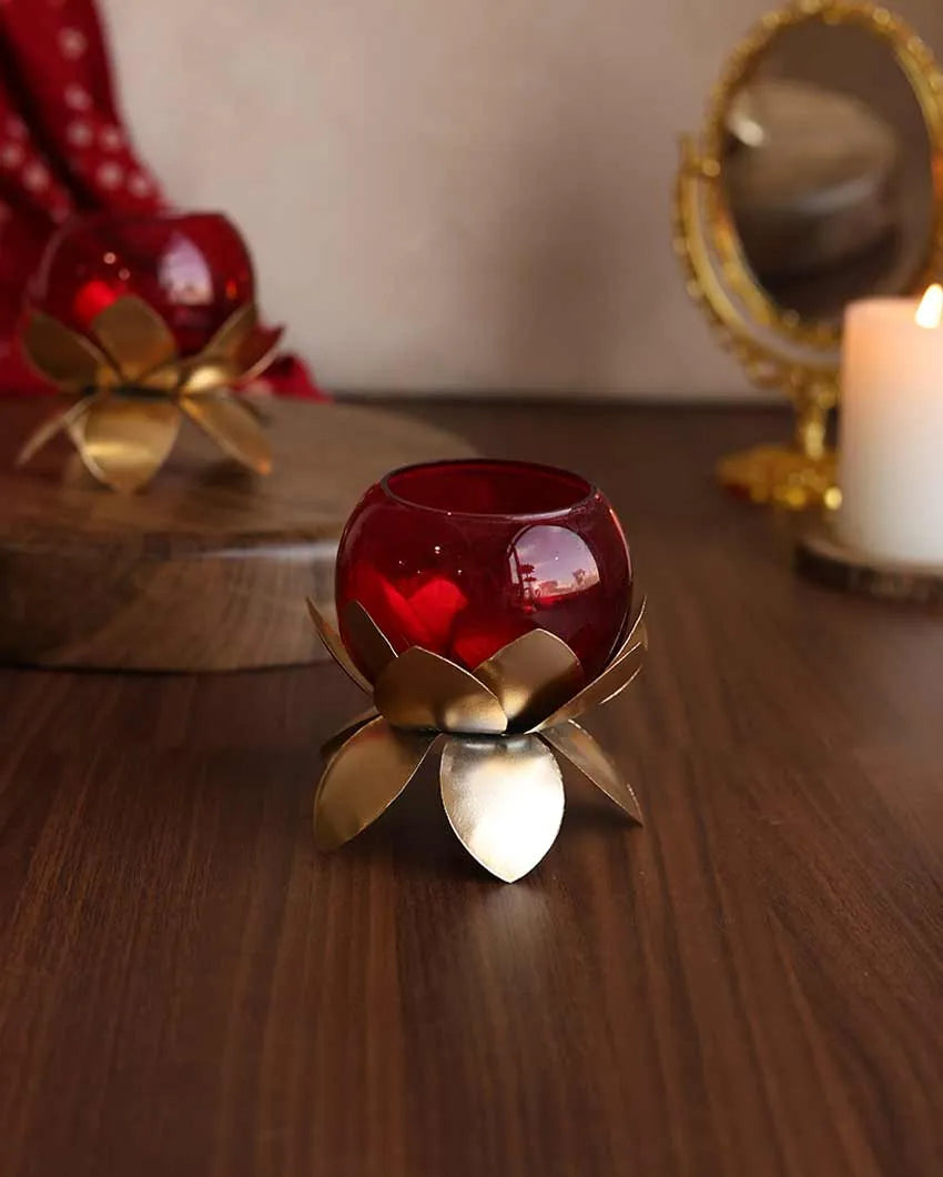 Luminary Lotus Flower Tealight Holders | Set Of 2