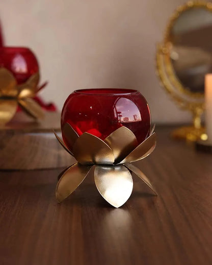 Luminary Lotus Flower Tealight Holders | Set Of 2