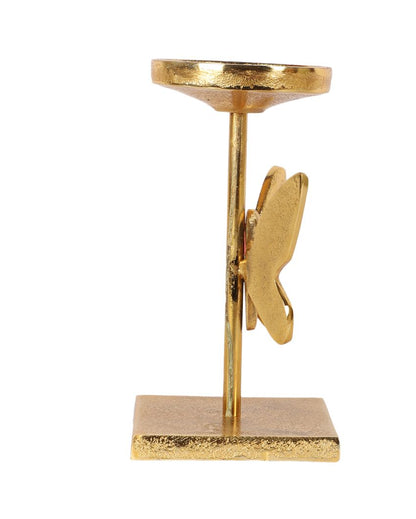 Elegant Golden Butterfly Design Candle Stand | Set of 2 | 3 x 8 inches