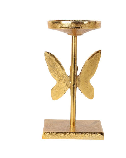 Elegant Golden Butterfly Design Candle Stand | Set of 2 | 3 x 8 inches