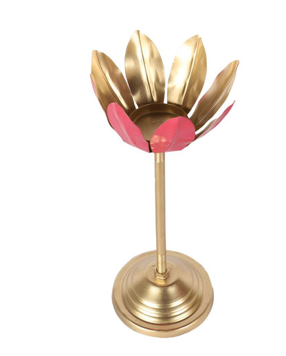 Innovative Pink Shade Lotus Candle Holder | Set of 3