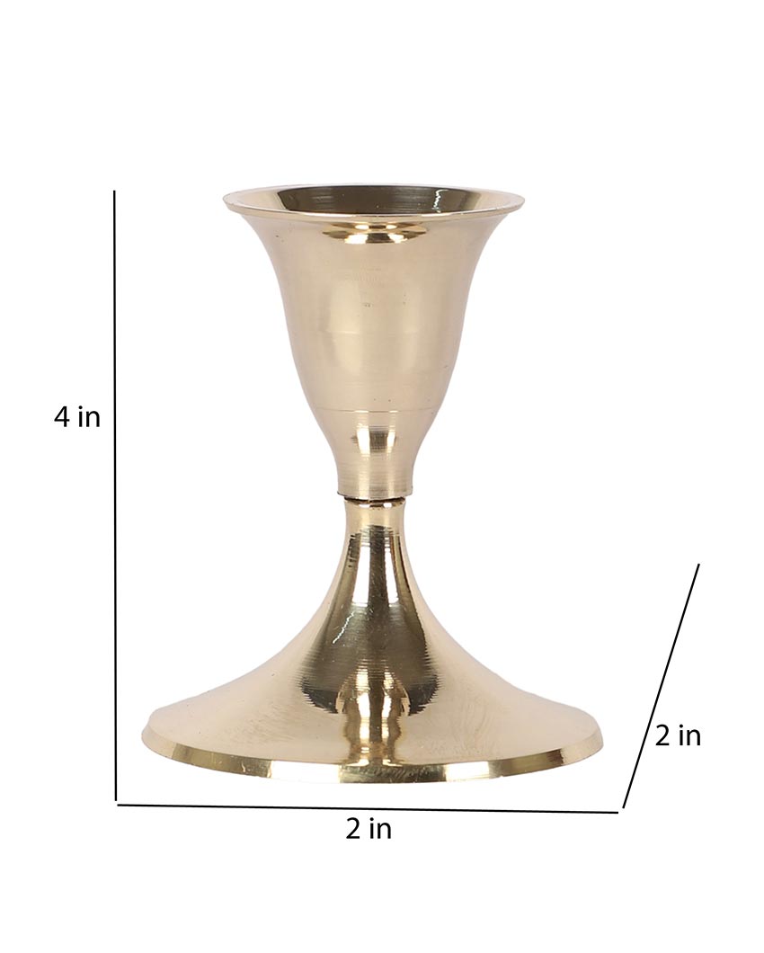 Innovative Brass Shade Candle Stand | Set of 2 | 2 x 4 inches