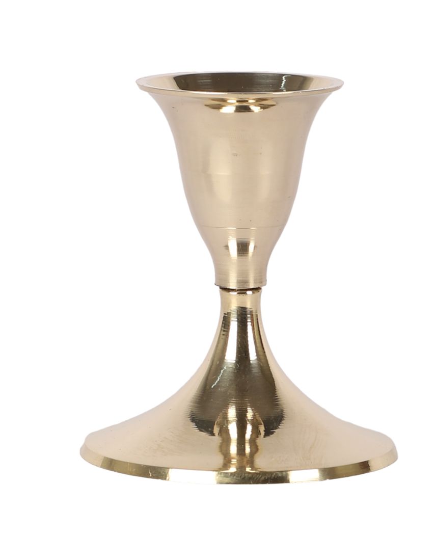 Innovative Brass Shade Candle Stand | Set of 2 | 2 x 4 inches