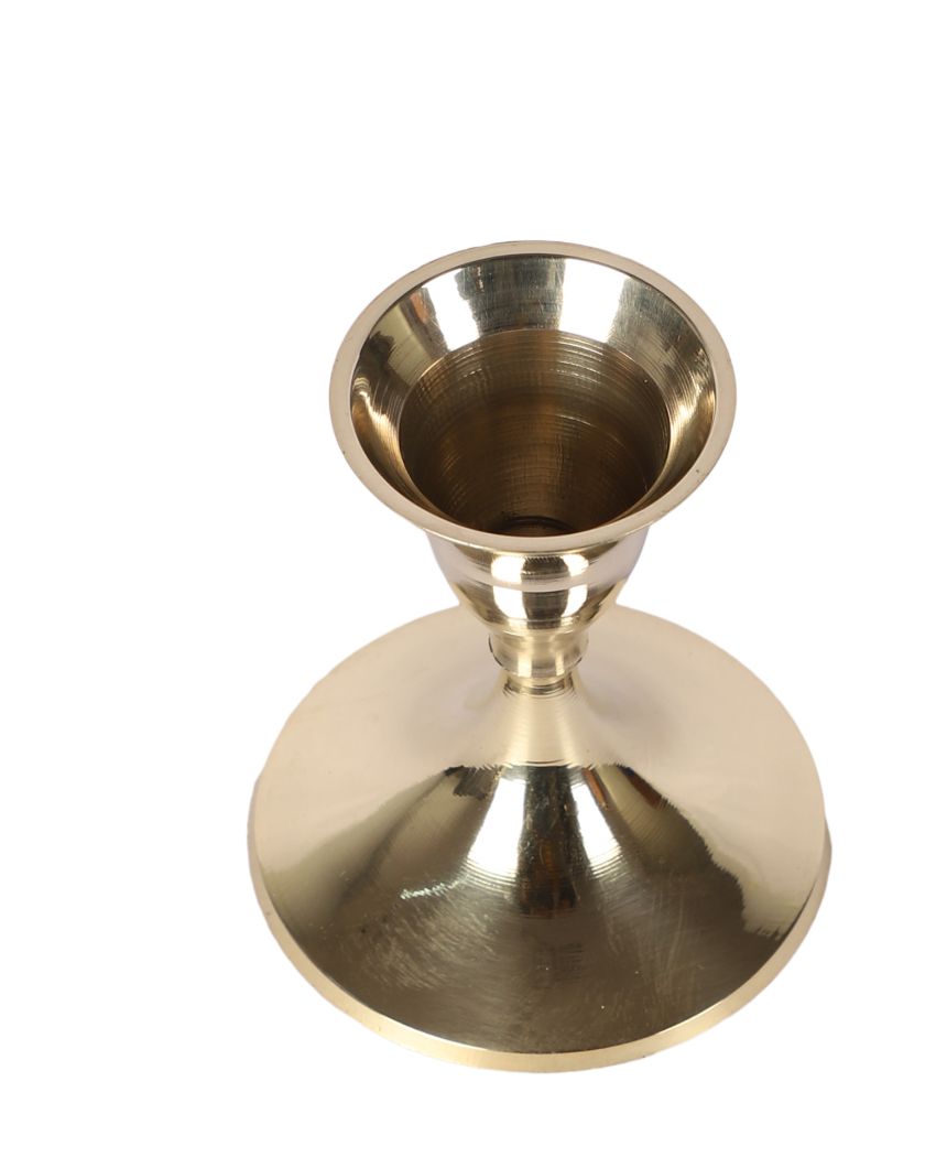 Innovative Brass Shade Candle Stand | Set of 2 | 2 x 4 inches