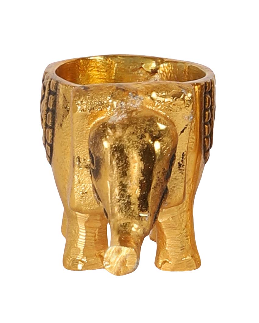 Aluminium Elephant Tealight Holders | Set Of 2 | 3 x 3 x 5 inches