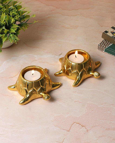 Aluminium Turtle Tealight Holders | Set Of 2 | 4 x 4 x 3 inches