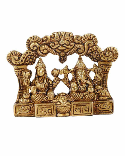 Brass Laxmi Ganesh Idol | 3 x 5 inches