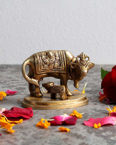 Beautiful Brass Kamdhenu Cow | 5 x 3 x 5 inches